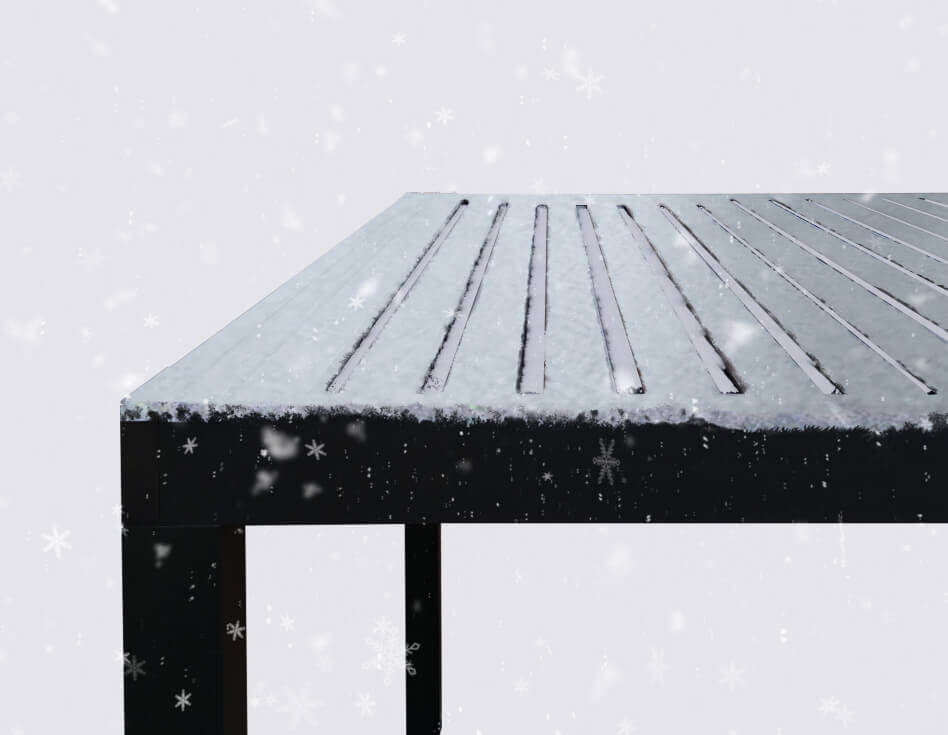 Charge de neige – pergola aluminium sur mesure